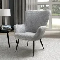 Baraboo Chenille Fabric Armchair - Grey