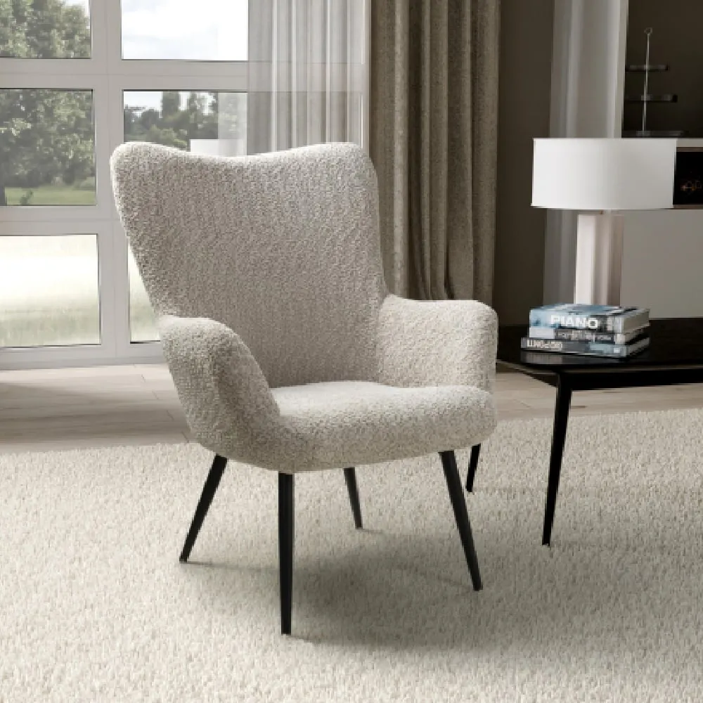 Baraboo Chenille Fabric Armchair - Mink