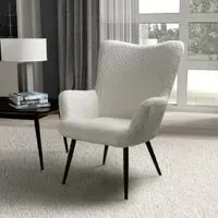 Baraboo Chenille Fabric Armchair - White