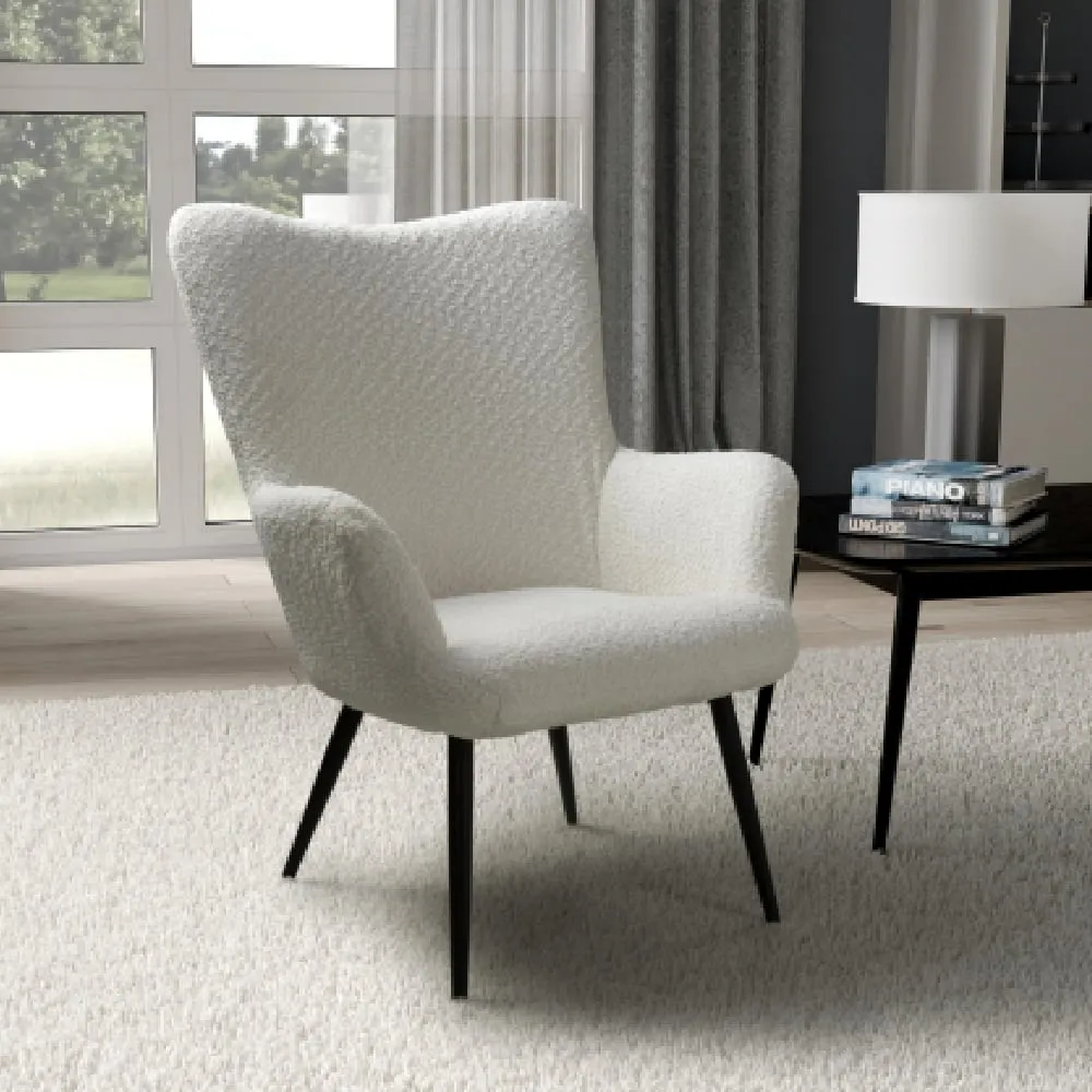 Baraboo Chenille Fabric Armchair - White