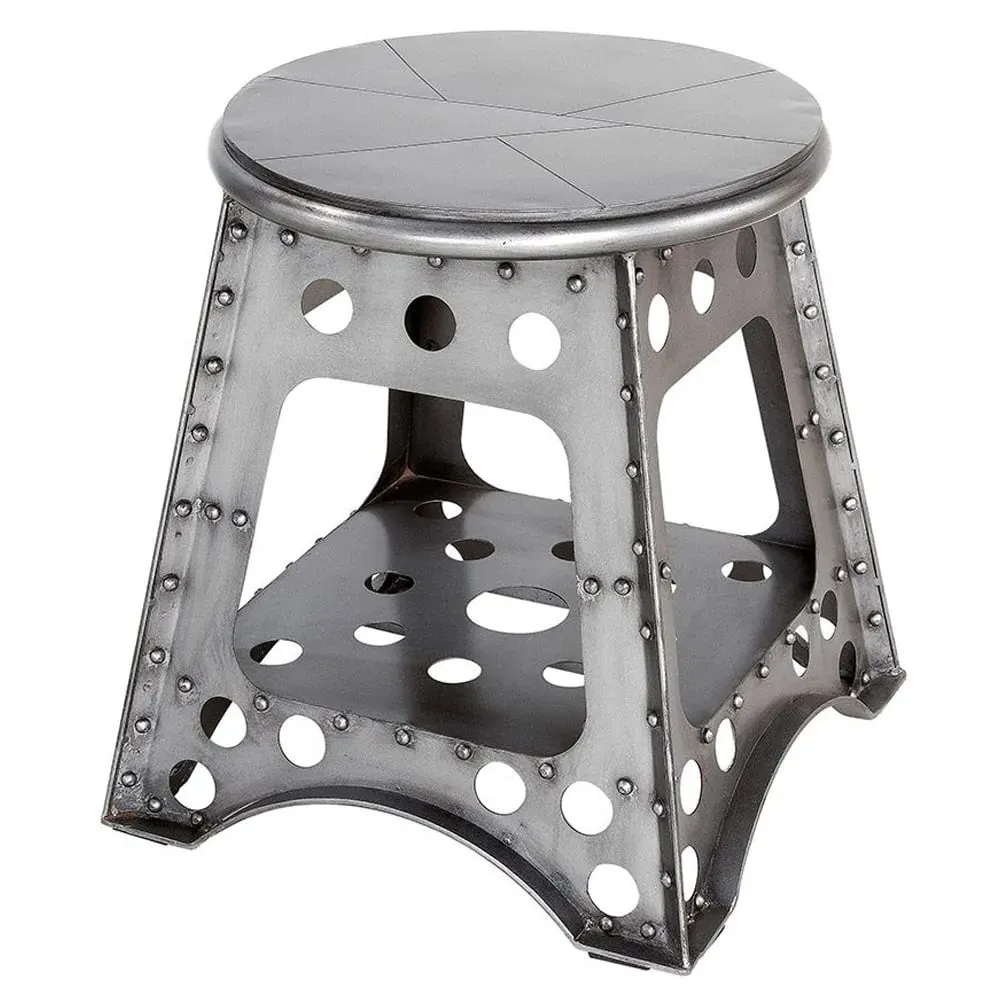 Baraboo Small Metal Stool - Silver image