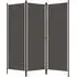 Barbel 3-Panel Room Divider - Anthracite, Fabric