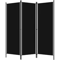 Barbel 3-Panel Room Divider - Black, Fabric