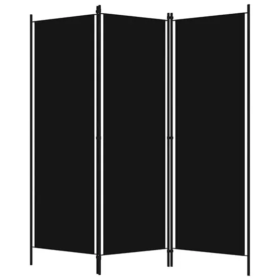 Barbel 3-Panel Room Divider - Black, Fabric image