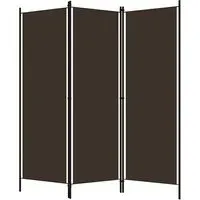 Barbel 3-Panel Room Divider - Brown, Fabric