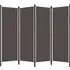 Barbel 4-Panel Room Divider - Anthracite, Fabric