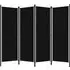 Barbel 4-Panel Room Divider - Black, Fabric