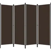 Barbel 4-Panel Room Divider - Brown, Fabric