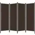Barbel 4-Panel Room Divider - Brown, Fabric