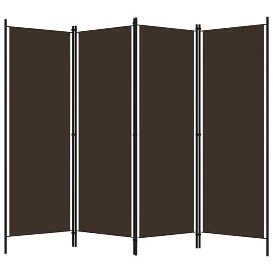 Barbel 4-Panel Room Divider - Brown, Fabric