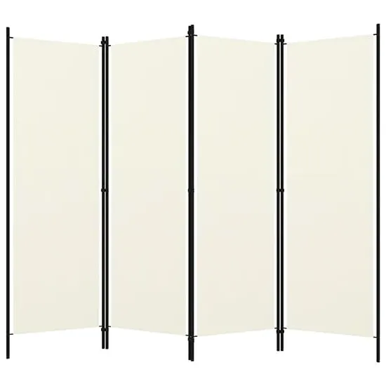 Barbel 4-Panel Room Divider - White, Fabric