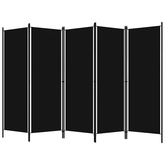 Barbel 5-Panel Room Divider - Black, Fabric