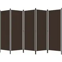 Barbel 5-Panel Room Divider - Brown, Fabric