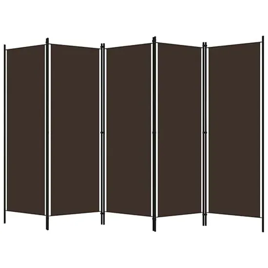 Barbel 5-Panel Room Divider - Brown, Fabric
