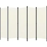 Barbel 5-Panel Room Divider - White, Fabric