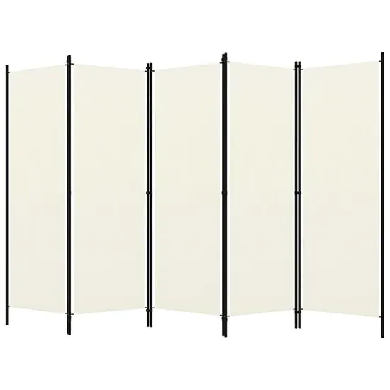 Barbel 5-Panel Room Divider - White, Fabric