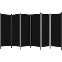 Barbel 6-Panel Room Divider - Black, Fabric