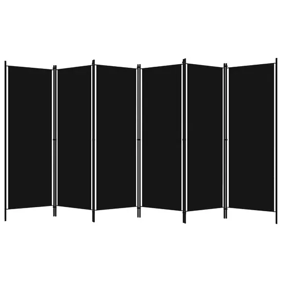 Barbel 6-Panel Room Divider - Black, Fabric