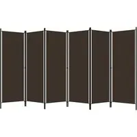 Barbel 6-Panel Room Divider - Brown, Fabric