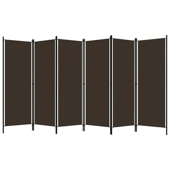 Barbel 6-Panel Room Divider - Brown, Fabric