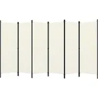 Barbel 6-Panel Room Divider - White, Fabric