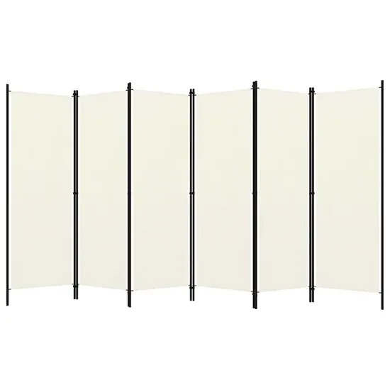 Barbel 6-Panel Room Divider - White, Fabric
