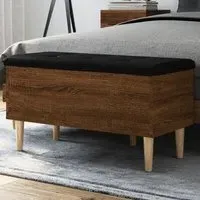 Barberton 82cm Storage Bench with Seating - Brown Oak