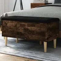 Barberton 82cm Storage Bench with Seating - Smoked Oak