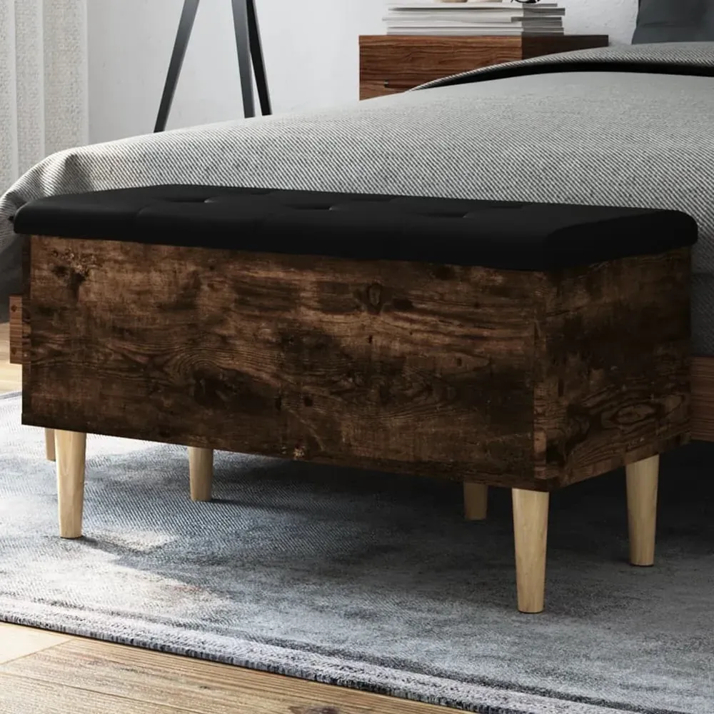 Barberton 82cm Storage Bench with Seating - Smoked Oak