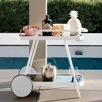 Barbra Drinks Trolley with Glass Shelves - Black, Metal alternate view