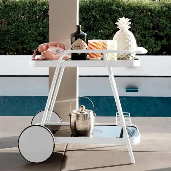 Barbra Drinks Trolley with Glass Shelves - Black, Metal product