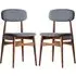 Barcela Dining Chairs with Grey Seat - Dark Wood