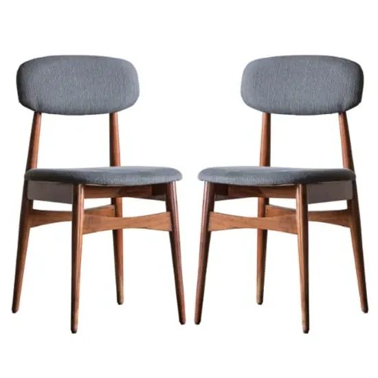 Barcela Dining Chairs with Grey Seat - Dark Wood image