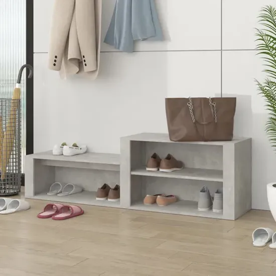 Barcelona Hallway Shoe Storage Rack - Concrete Effect, Engineered Wood product