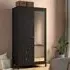 Barcila 2-Door Wardrobe with Drawers - Black, Laminated Board