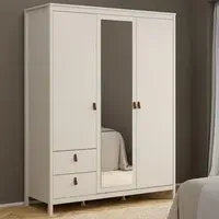 Barcila 3-Door Wardrobe with Drawers - Cashmere, Wood