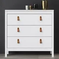 Barcila 3-Drawer Chest of Drawers - White, Wood