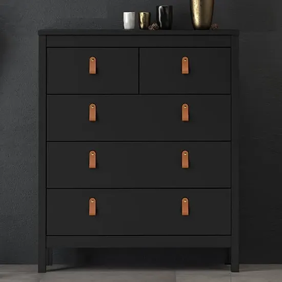 Barcila 5-Drawer Chest of Drawers - Matt Black, Wood