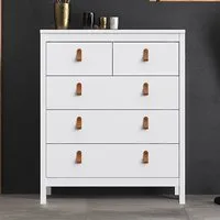 Barcila 5-Drawer Chest of Drawers - White, Wood alternate view