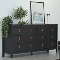 Barcila 8-Drawer Chest of Drawers - Matt Black, Wood