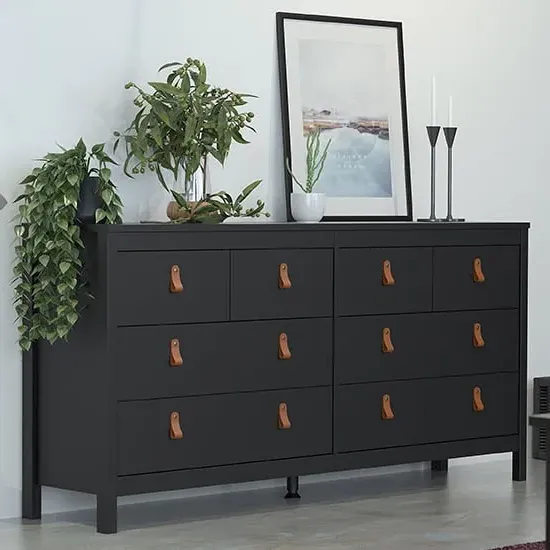 Barcila 8-Drawer Chest of Drawers - Matt Black, Wood