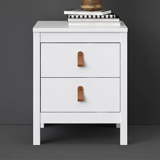 Barcila Bedside Cabinet with 2 Drawers - White image