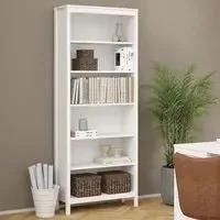 Barcila Bookcase with 5 Shelves - White, Laminated Board