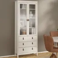 Barcila Display Cabinet with 2 Doors 3 Drawers - Cashmere