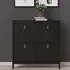 Barcila Shoe Cabinet with 4 Flip Doors - Black, Laminated Board