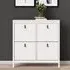 Barcila Shoe Cabinet with 4 Flip Doors - White, Laminated Board