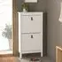 Barcila Shoe Storage Cabinet with 2 Flap Doors - White