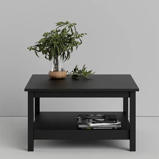 Barcila Square Coffee Table - Black, Laminated Board