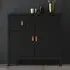 Barcila Wooden Sideboard with 2 Doors 1 Drawer - Matt Black