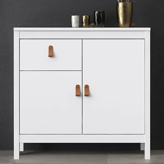 Barcila Wooden Sideboard with 2 Doors 1 Drawer - White image